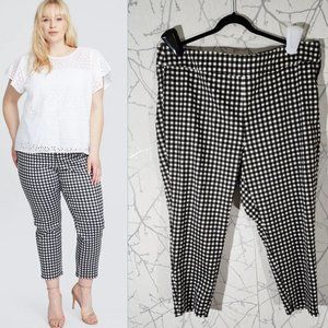 Rachel Roy Black White Gingham Checks High Rise Ankle Pants